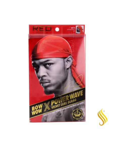 Red Kiss Power Wave Velvet Durag Red Capa De Cabello